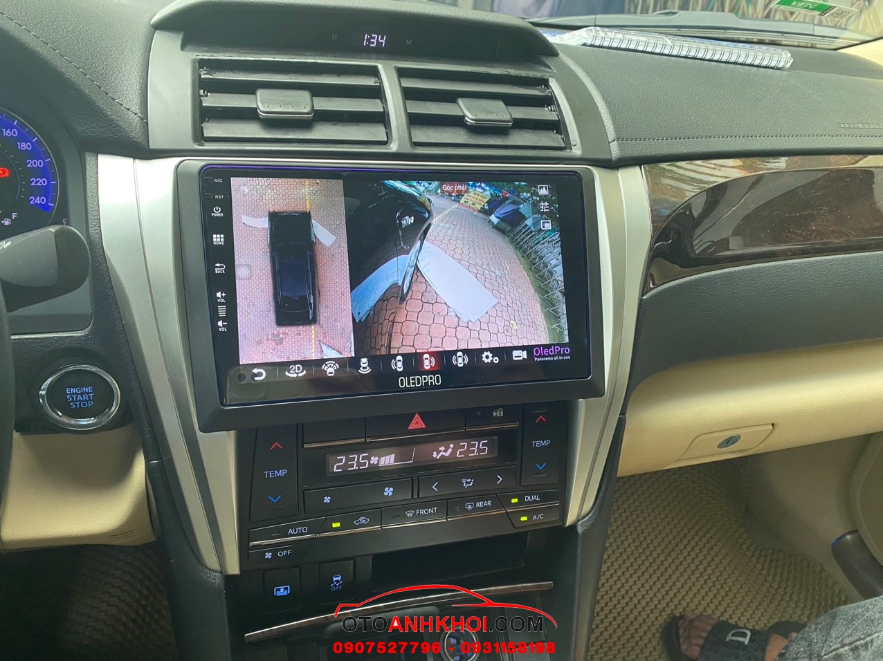 Màn hình android liền camera 360 độ xe Toyota camry 2017