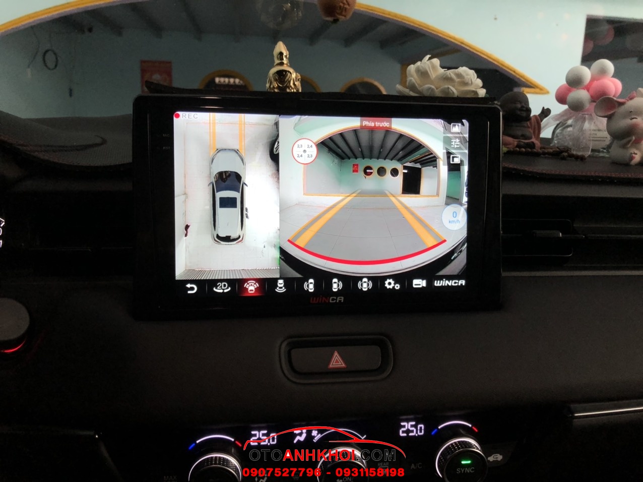 Màn hình android liền camera 360 độ xe honda hvr 2023